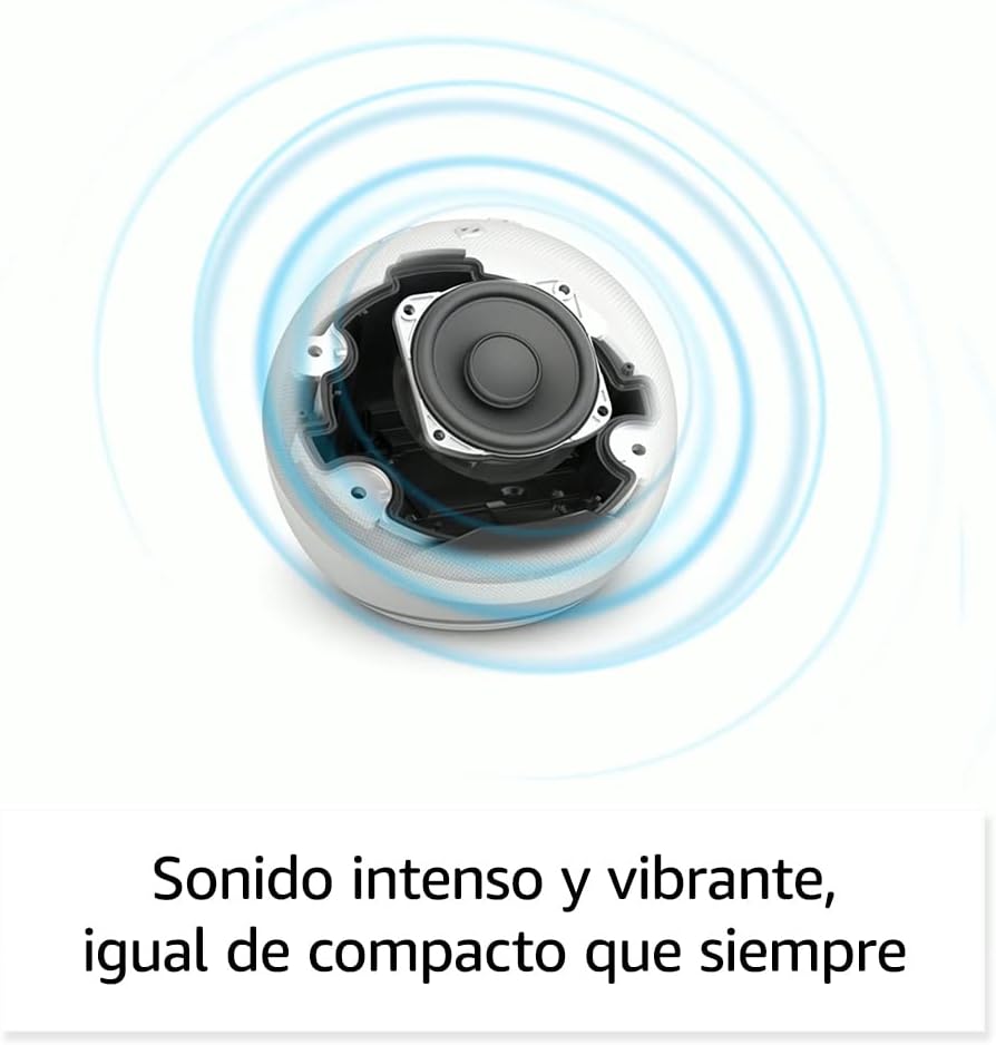 Echo Dot (modelo más reciente): bocina Alexa con sonido vibrante, ideal para recámaras, comedores y oficinas (negro)
