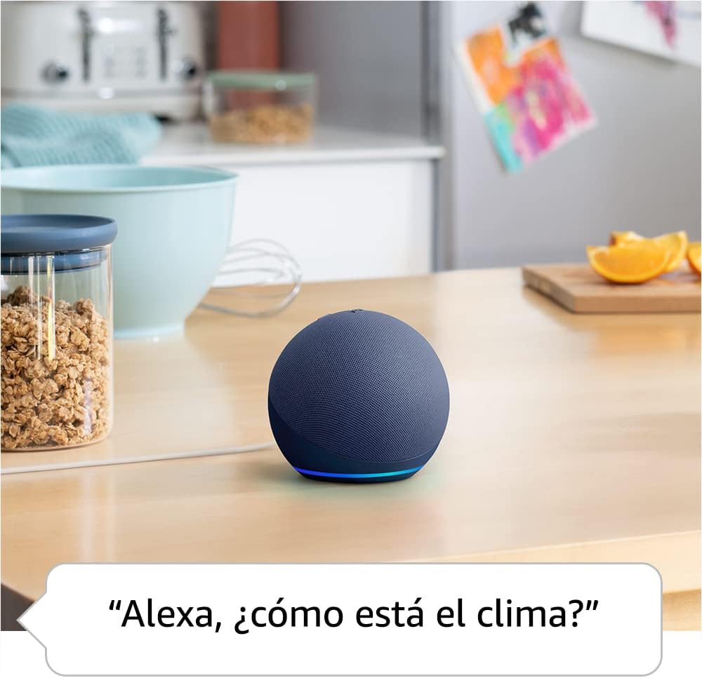 Echo Dot (modelo más reciente): bocina Alexa con sonido vibrante, ideal para recámaras, comedores y oficinas (negro)