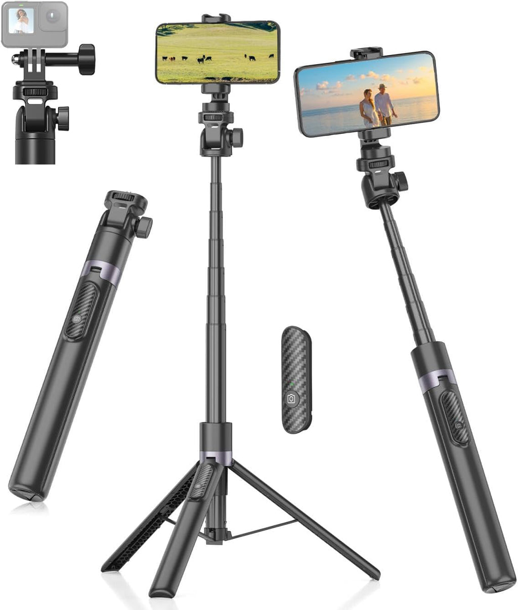 Tripié 173 cm para Celular + Selfie Stick + Control Remoto