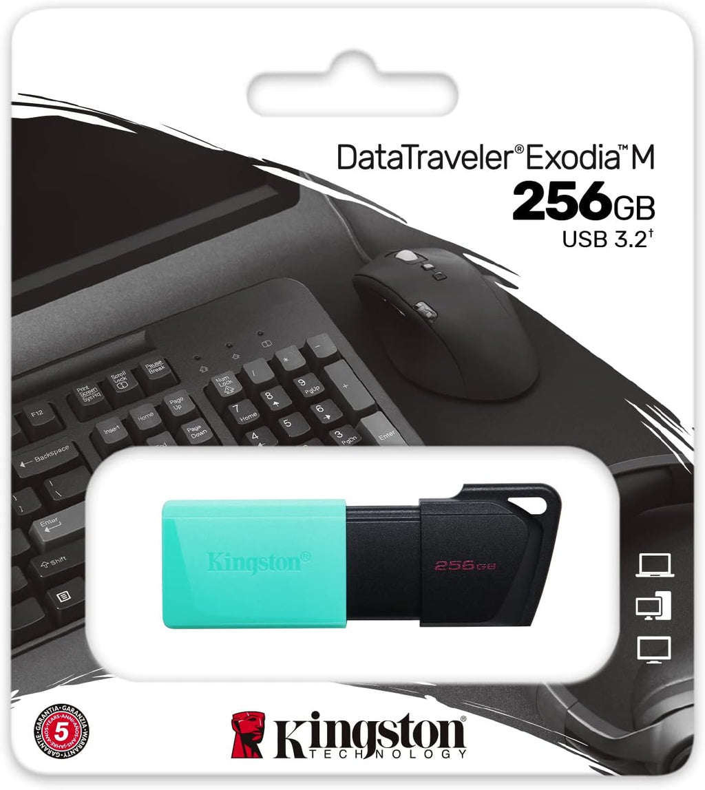 Kingston USB Data Traveler Exodia M, Capacidad: 256GB, USB 3.2 Gen 1 (DTXM/256GB)