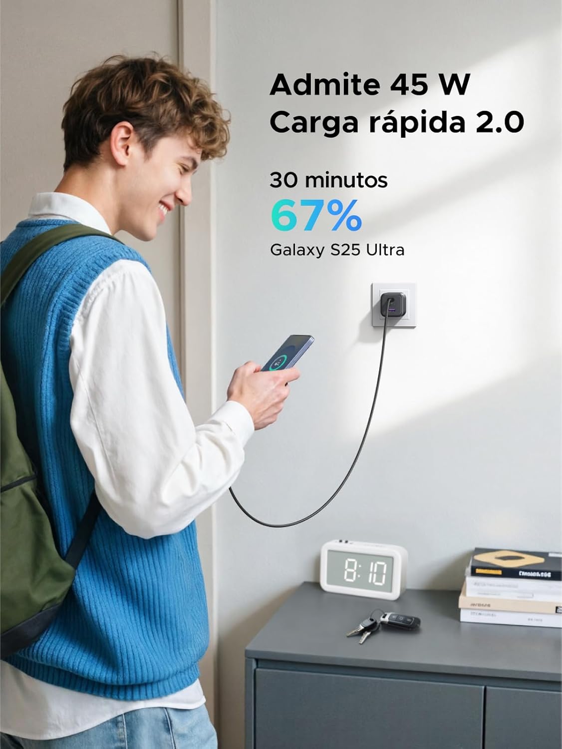 UGREEN 45W Cargador USB-C PD — 3 Puertos | Carga Súper Rápida