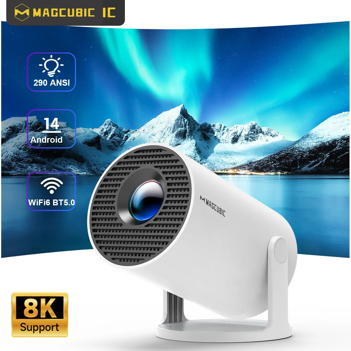 🎥 MAGCUBIC HY300 Pro – Proyector 8K | Cine en Casa y Exterior